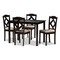 Baxton Studio Ruth Beige Upholstered and Brown Finished 5-Piece Dining Set 142-8027-8026 - alternate 1
